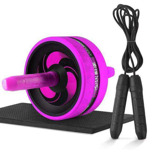 Image of 2 in 1 Ab Roller&Jump Rope No Noise for Arm Waist Leg Exercise Gym Fitness Equipment