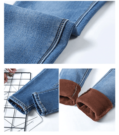 Women Warm Jean Pants