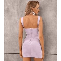 Sexy V Neck Backless Shining Bandage Party Dress
