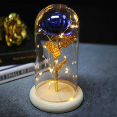 Red Rose In A Glass Dome With LED Light