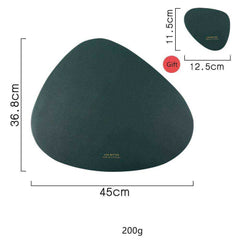 Non Slip PU Leather Tableware Pad Placemat Disc