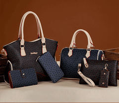 Women's Fashion Leather Bags 6 Piece Set Designer