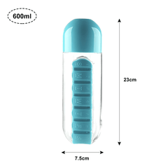 Water Bottle with Pills Holder
