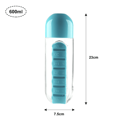 Image of Water Bottle with Pills Holder