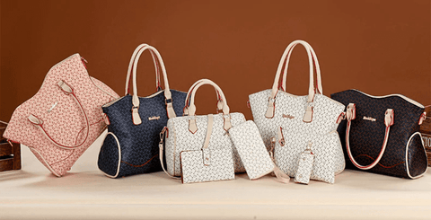 Image of Women's Fashion Leather Bags 6 Piece Set Designer