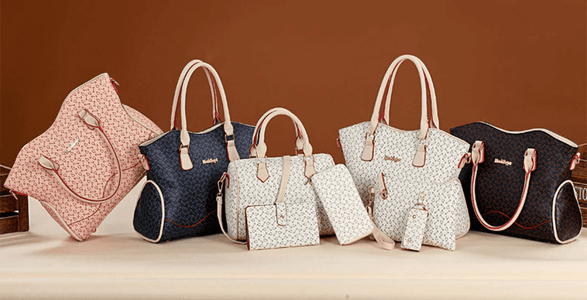 Women's Fashion Leather Bags 6 Piece Set Designer