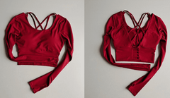 Women's Long Sleeve Gym Yoga Sports Fitness Workout T-shirt With Chest pad