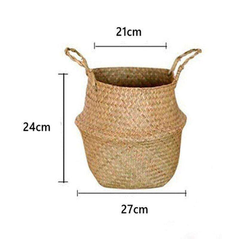 Image of Handmade Seagrass Plant Pot Basket