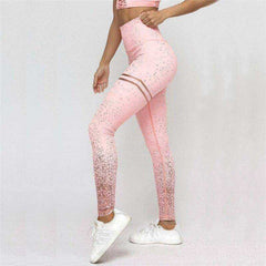 Women High Waist Glittered Push Up Workout Leggings
