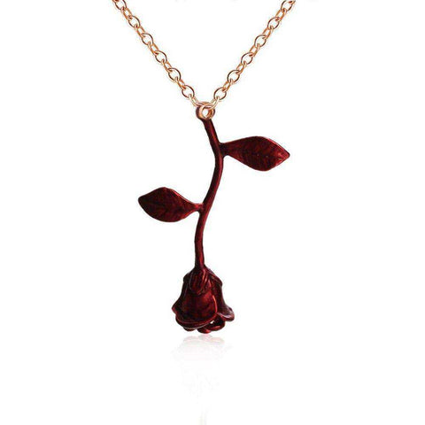 Red Rose Flower Necklace