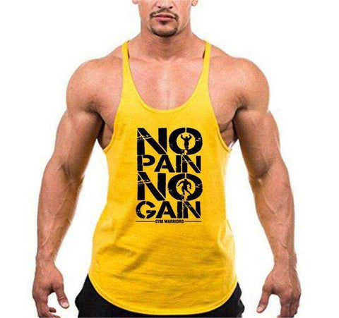 Image of NO PAIN NO GAIN Aesthetic Tank Top Fitness Apparel Men