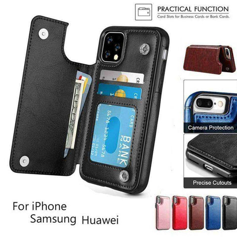 Image of Wallet Leather Cell Phone Case for IPhone 11 Pro Max 6S 6 7 8 Plus XS Max XR Case Cover Retro Flip