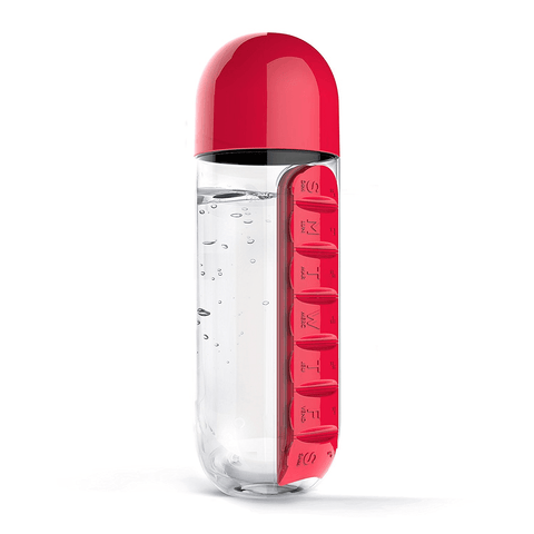 Image of Water Bottle with Pills Holder