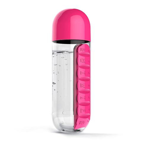 Image of Water Bottle with Pills Holder