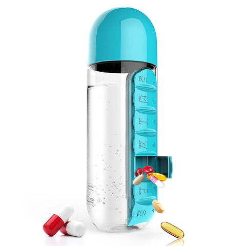 Image of Water Bottle with Pills Holder