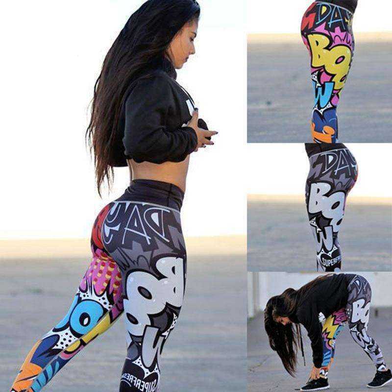 Women High Waist Push Up Digital Printing Workout Fitness Leggings - AWAKENING AESTHETICS