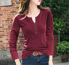 Women Summer Spring Casual Sexy V neck Short Long Sleeve Tshirt - AWAKENING AESTHETICS