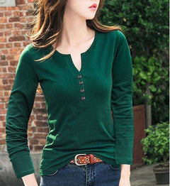 Women Summer Spring Casual Sexy V neck Short Long Sleeve Tshirt - AWAKENING AESTHETICS