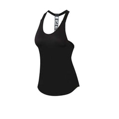 Women T - Backless Loose Sleeveless Sports Yoga Fitness Workout Crop Tops Shirts - AWAKENING AESTHETICS