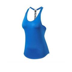 Women T - Backless Loose Sleeveless Sports Yoga Fitness Workout Crop Tops Shirts - AWAKENING AESTHETICS