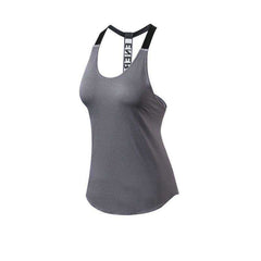 Women T - Backless Loose Sleeveless Sports Yoga Fitness Workout Crop Tops Shirts - AWAKENING AESTHETICS