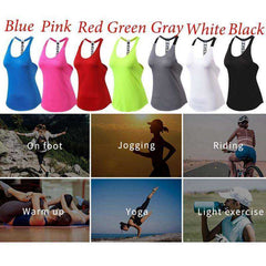 Women T - Backless Loose Sleeveless Sports Yoga Fitness Workout Crop Tops Shirts - AWAKENING AESTHETICS