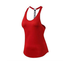 Women T - Backless Loose Sleeveless Sports Yoga Fitness Workout Crop Tops Shirts - AWAKENING AESTHETICS