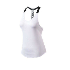 Women T - Backless Loose Sleeveless Sports Yoga Fitness Workout Crop Tops Shirts - AWAKENING AESTHETICS