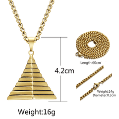 Egyptian Pyramid Pendant Charm Necklace