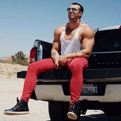 Men's Athletic Printed Gym Workout Bodybuilding Tank Tops Stringer