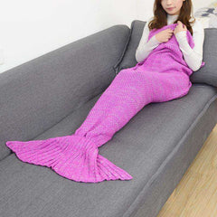 Soft All Seasons Knitted Mermaid Tail Blanket