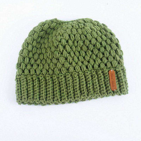 Image of Winter Knitted Women's Ponytail Hats
