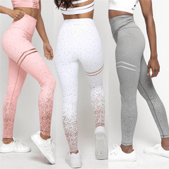 Women High Waist Glittered Push Up Workout Leggings