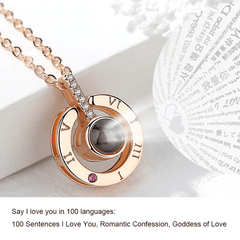I Love You Necklace 100 Languages Projection Pendant