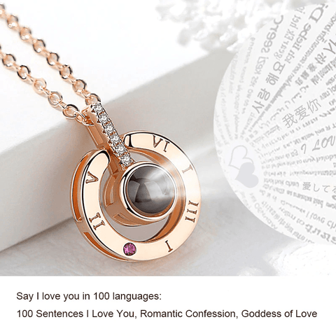 Image of I Love You Necklace 100 Languages Projection Pendant