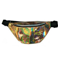 Holographic Waist Belt Bag Women Pink Silver Fanny Geometric Pack