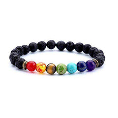 7 Chakra Awakening Healing Lavastone Crystal Bracelet