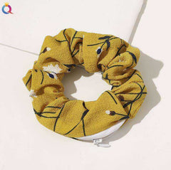 New Velvet Tencel Zipper Pocket Hairband Elastic  Accessories