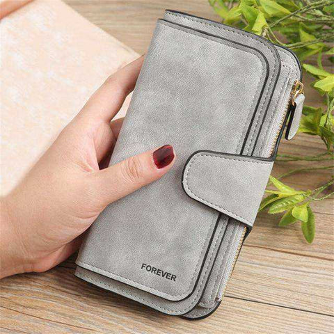 Image of New Women Long Coin Purse Scrub Leather Wallet